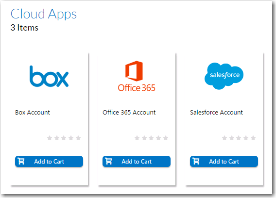 Out-of-the-Box Catalog Items for Box, Office 365, and Salesforce